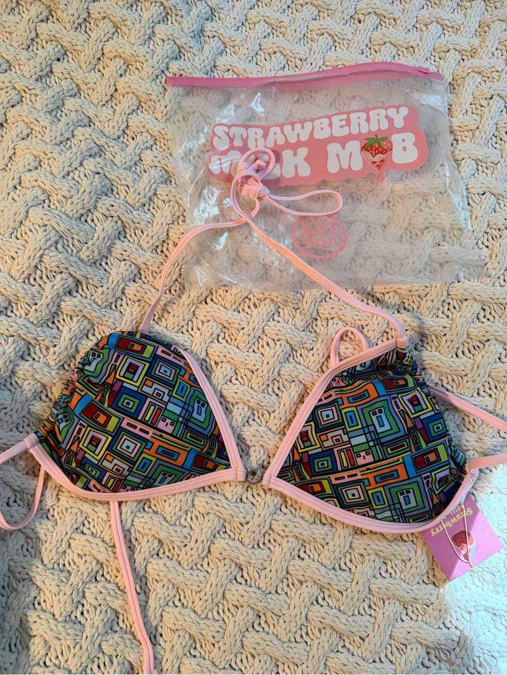 Strawberry milk mob bikini top